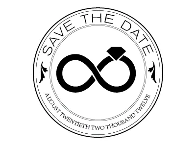 Forever after... crest design logo save the date wedding
