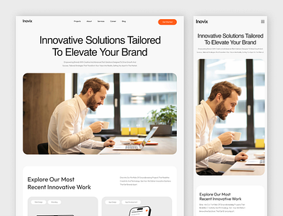 Inovix - Agency Website Design adobe xd agency website app design branding figma landing page mobile design mobile ui mobile view design mobile website modern website tech website ui ui design ui ux ux design web design website website design website development