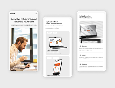 Inovix - Website Mobile Design adobe xd agency website app design branding figma landing page mobile app mobile design mobile ui mobile view design mobile website modern website tech website ui ui design ui ux ux design web design website