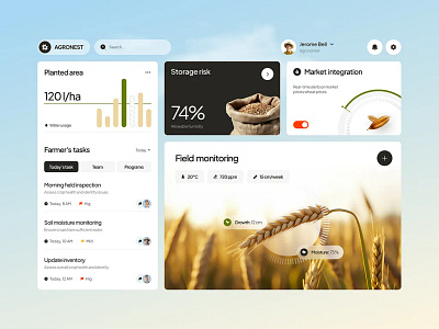 Dashboard for an Agriculture Company ✦ Agronest 3d animation branding graphic design logo motion graphics ui