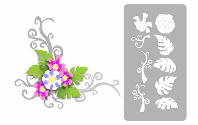 Floral decoration mockup corner decoration design digital flat flower graphic design illustration vector