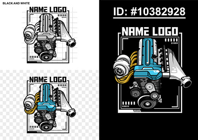 Car engine logo design art car car engine engine ill illustration tshirt vector