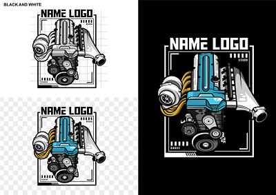 Car engine logo design art car car engine engine ill illustration tshirt vector