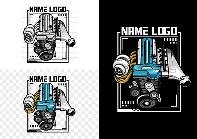 Car engine logo design art car car engine engine ill illustration tshirt vector