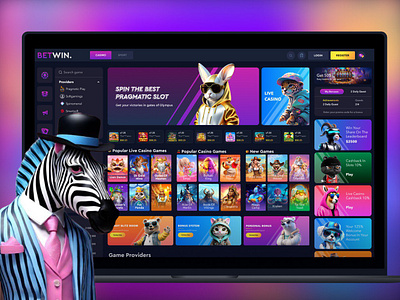 Jackpot-Worthy Web Design: A Casino Experience Like No Other casino design design designforgamblers dribbleshots figma design gambling game design gamingui illustration lime agency online casino slot design ui uiux webdesign inspiration