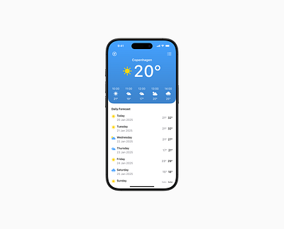 Simple Weather App ☀️ app application clean design mobile app product design ui weather app white white mode