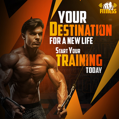 GYM Social Media Post Designs | Fitness | GYM Academy amazing designs bodybuilding design brand design branding design fitness design fitness posts graphic design gym gym motivation gym posts design media motivational posts orange designs post post creation social visual identity