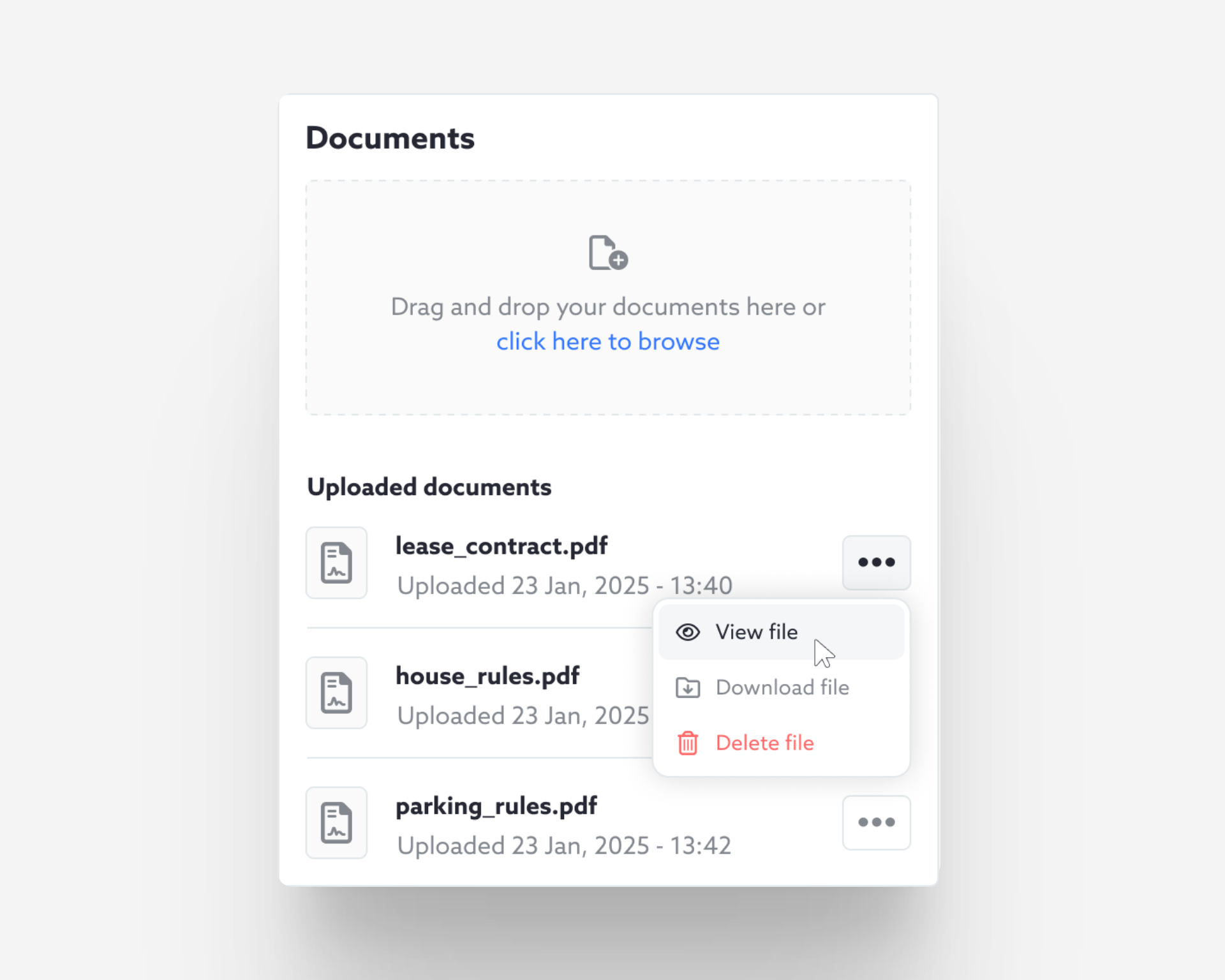 #024 desktop documets download download file dropdown modal product design ui upload ux white widget