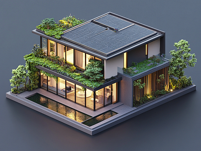 Futuristic Two-Story Home 3d modelling blender cgi futuristic home design peaceful r1n7t0xb smart house