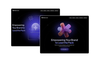 Marketing Agency Hero - UI Exploration agency dark design gradient landing page marketing minimalist project purple ui ux web website design