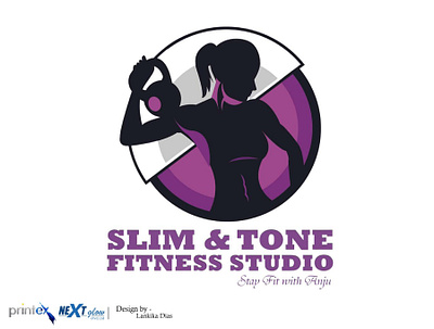 Slim & Tone Fitness Studio logo outputs graphic design logo