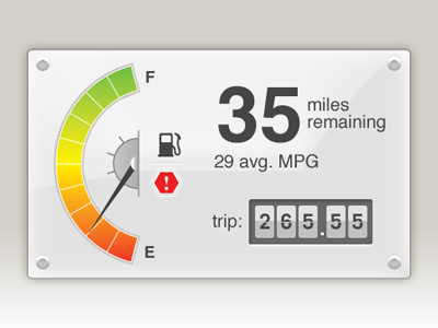 Detail of Gas Gauge Interface for iPhone app app detail gas gas gauge gauge interface iphone mobile mpg