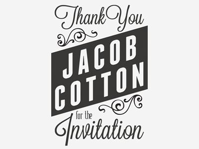 Letterpress Thanks debut flourish letterpress