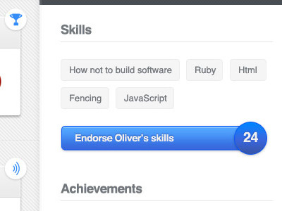 Profile page improvements achievements award coderwall profile skills ui