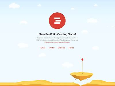 New Portfolio Coming Soon clouds coming soon graphorce illustration layout redesign web