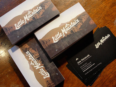 Little Mountain Print Shoppe Business Cards branding business cards design joe horacek little mountain little mountain print shoppe logo mountain print