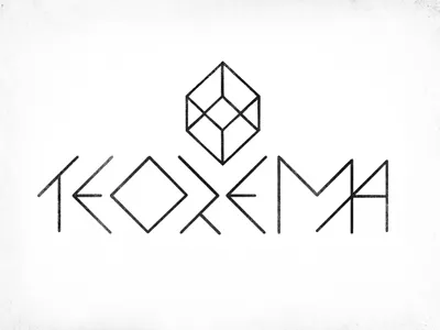 Teorema band cube design logo logotype rock typography