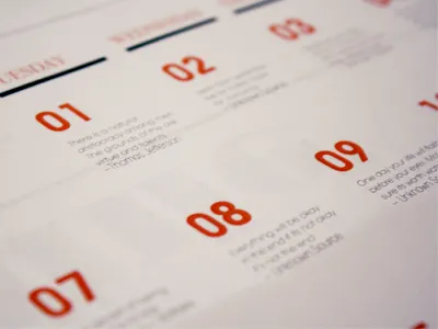 'Did you know? Fact Calendar' calendar typography