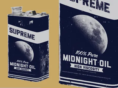 Midnight Oil blue midnight oil oil screenprint