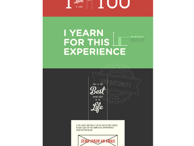 I Would Love To Work With You branding color internship mail portfolio post promotion script simple stamp summer typography website