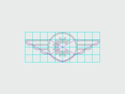 Chesva sign construction chesva grabelnikov grid guides logo marine minimal sign wings