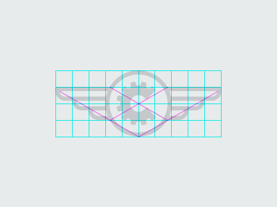 Chesva sign construction chesva grabelnikov grid guides logo marine minimal sign wings