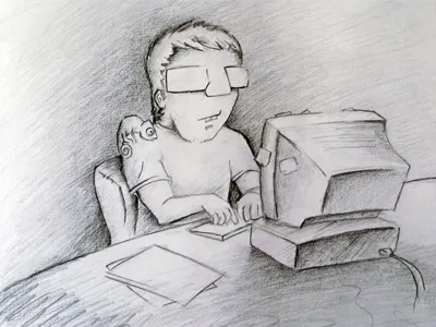 its me! caricature character draw sketch