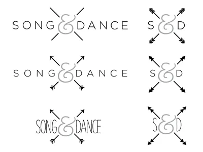 Song And Dance Logos part II ampersand and arrows dance design identity logo song