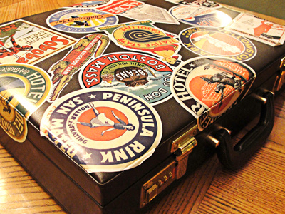 Joe's Suit Case portfolio stickers suit case