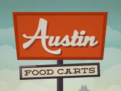 Austin Food Carts austin food carts illustration sign vintage sign