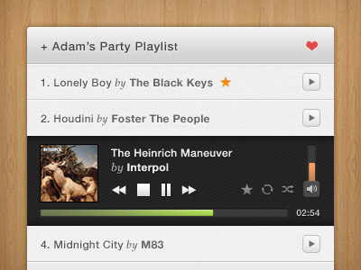 Playlist player playlist widget