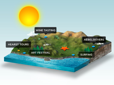 CA Central Coast Map 3d california central coast map things to do visualization