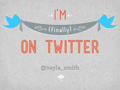 Twitter Announcement banner bird blue copse flourishes grey letterpress mensch orange prova swirls texture twitter