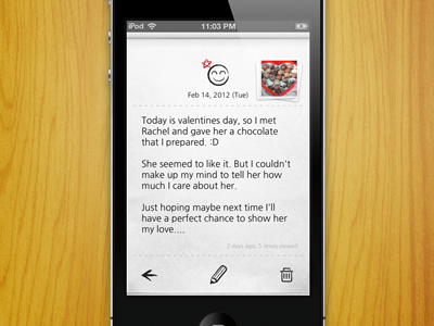 My Wonderful Days, iPhone 2.0 diary iphone paper ui