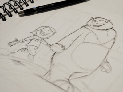 Imaginary Friend sketch cartoon illustration sketch