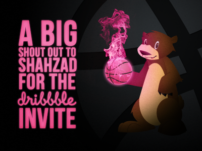 Thanks Bro. bear debut dribbble first shot invite new