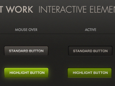 Dark UI buttons button design ui web