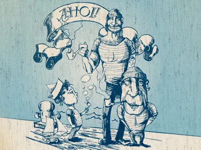 Ahoi illustration screen printig