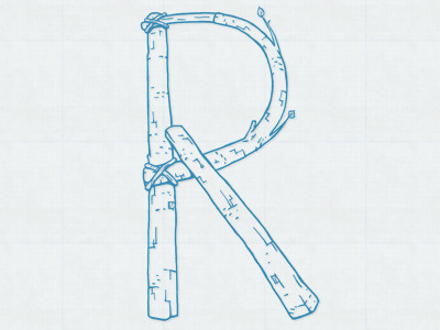 Birch R illustration photoshop typography