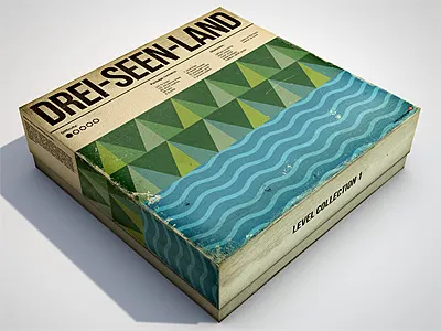Drei Seen Land Box 3d 70s bebas dirt game grunge helvetica level map minimalistic model pack rendering retro texture