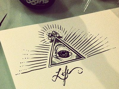 India Ink Illustration: Life drawing eye illustration india ink ink magnolia painting pen pen and ink pyramid symbology triangle