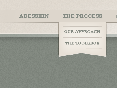 Adessein Top Nav dropdown navigation website