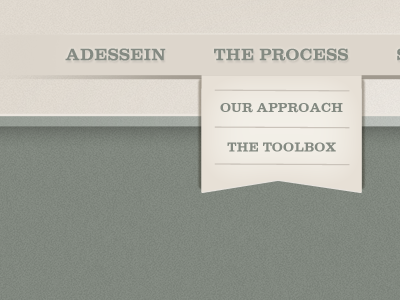 Adessein Top Nav dropdown navigation website