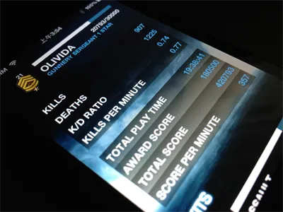 BF3Stats bf3 iphone ui
