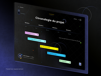 Project Timeline 03 brand branding chronologie chronology dark blue sea uix dark ui ux discovery and research graphic design icons print designer illustrator ai month weeks photoshop psd slider down and right timeline deadline exploration typo typography ui ux designer user experience design ux user interface design ui