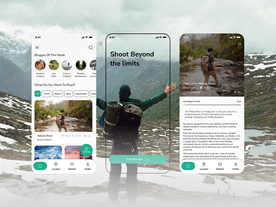 Adventure & Travel Blogging App UI Design adventure ai app design destination holiday interface mobile app design mobile ui modern app tour tourism tourist travel agency travel service travelling trip trip planner ui ui ux design vacation