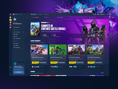 Gaming Website Design - Esports Tournament Dashboard UI/UX betting website competitive cs2 csgo cybersport esport esport website esports esports website game app game landing page game website design gaming 3d design gaming app gaming design gaming page gaming platform gaming site gaming website tournaments