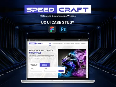 Speed Craft Motorcycle Customization Website graphic design typography ui