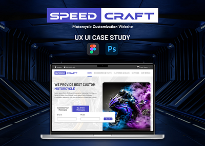 Speed Craft Motorcycle Customization Website graphic design typography ui