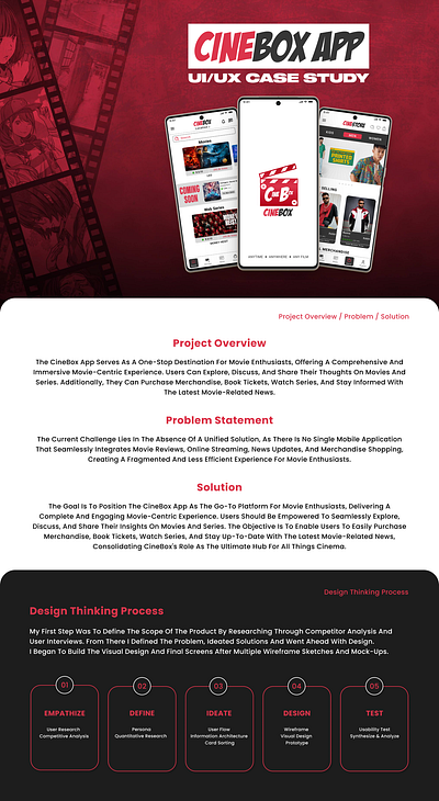 CineBox APP ( UI/UX Case Study ) animation app graphic design ui